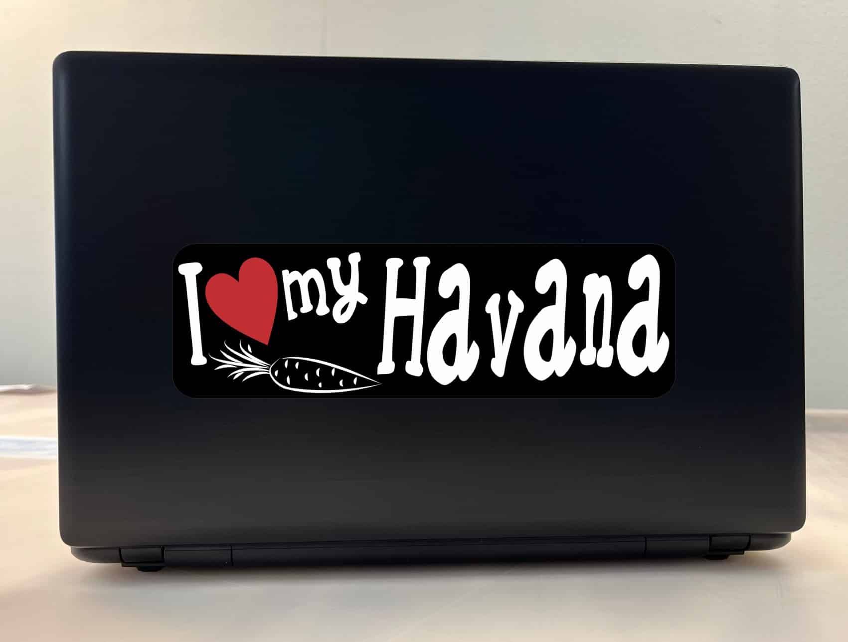 10in x 3in I Love My Havana Rabbit Bumper Sticker Vinyl Window Stickers
