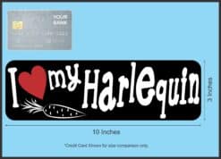 10in x 3in I Love My Harlequin Rabbit Magnet Magnetic Truck Magnets