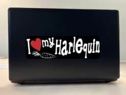 10in x 3in I Love My Harlequin Rabbit Bumper Sticker Vinyl Window Stickers