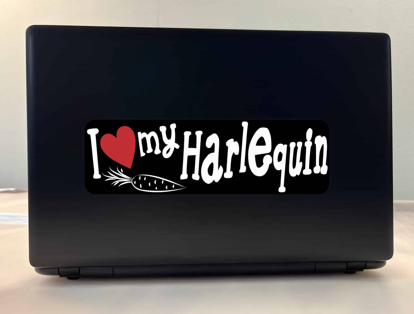 10in x 3in I Love My Harlequin Rabbit Bumper Sticker Vinyl Window Stickers