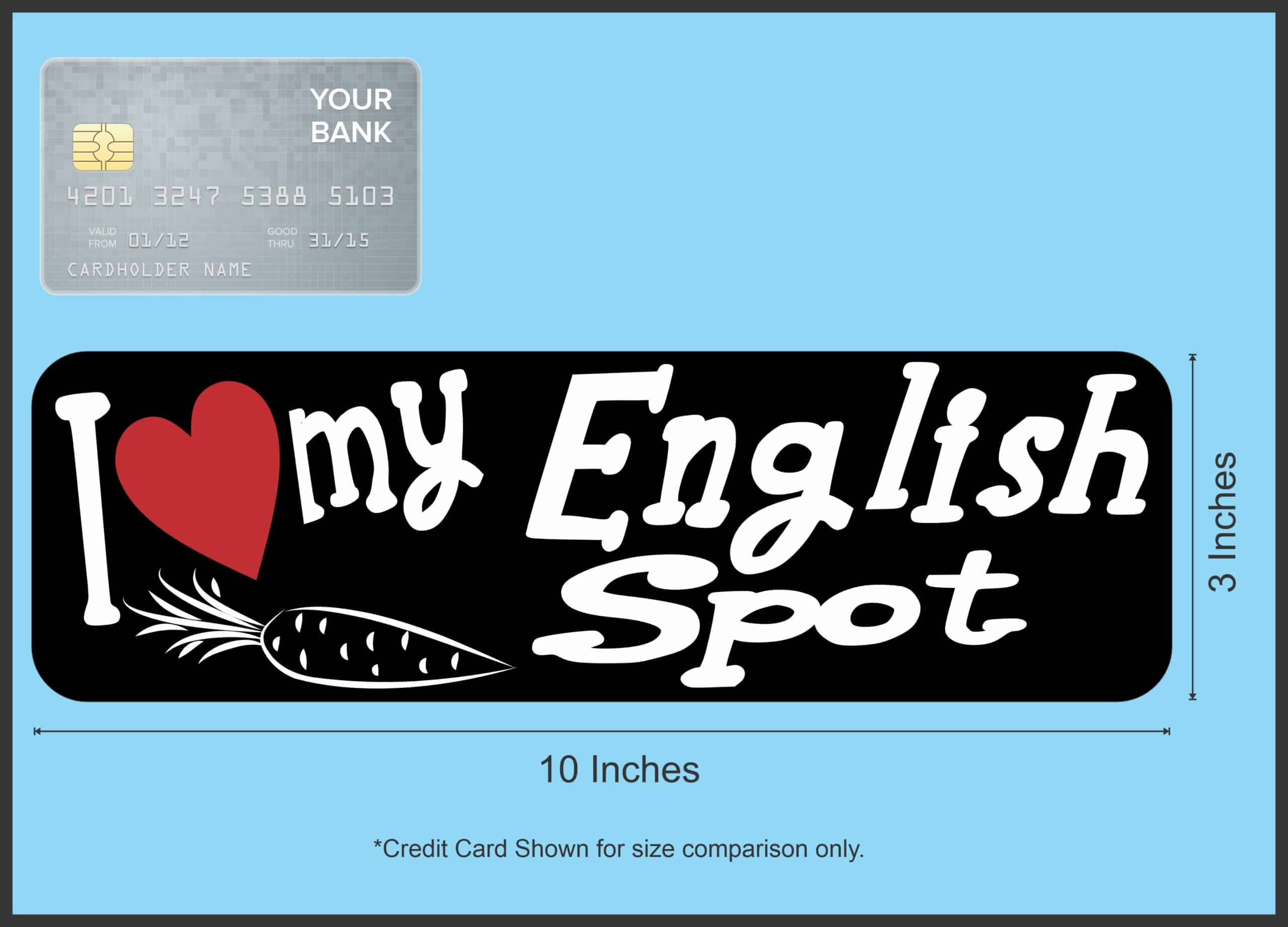 10in x 3in I Love My English Spot Rabbit Bumper Sticker Vinyl Window Stickers