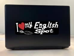 10in x 3in I Love My English Spot Rabbit Bumper Sticker Vinyl Window Stickers