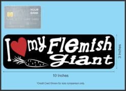 10in x 3in I Love My Flemish Giant Rabbit Bumper Sticker Vinyl Stickers