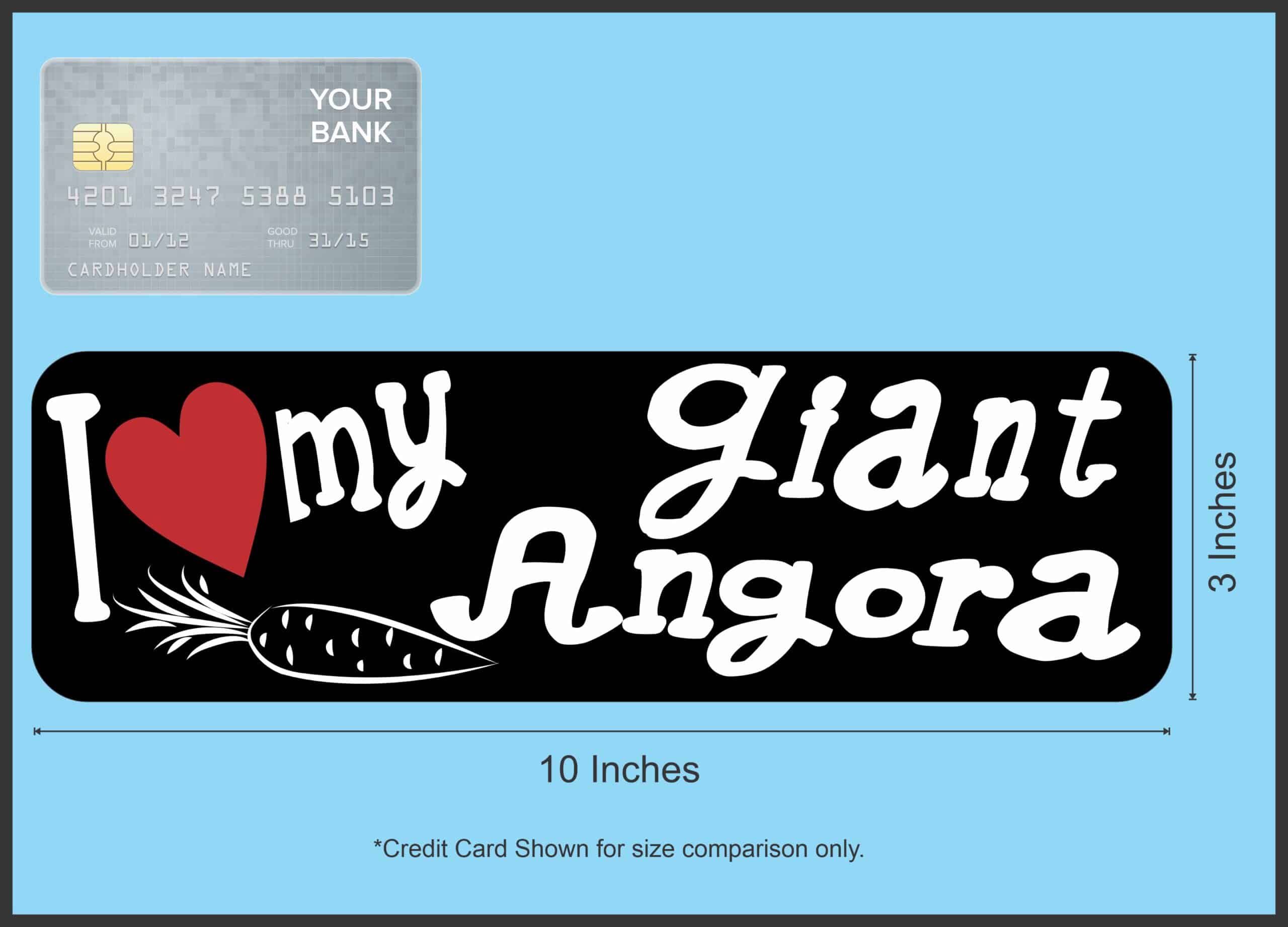 10in x 3in I Love My Giant Angora Rabbit Magnet Magnetic Truck Pet Magnets