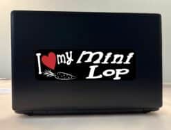 10in x 3in I Love My Mini Lop Rabbit Bumper Sticker Vinyl Truck Window Decal