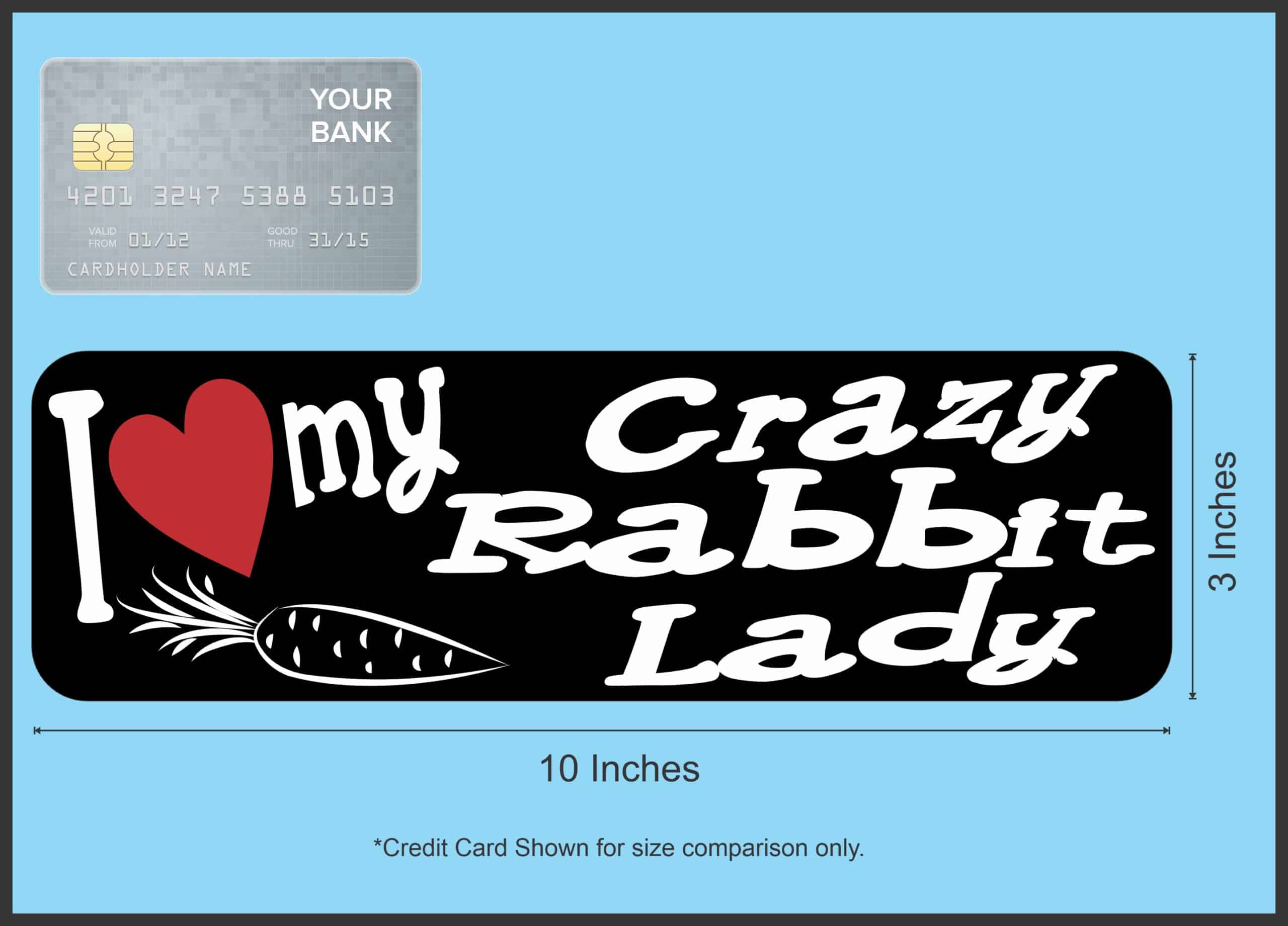 10in x 3in I Love My Crazy Rabbit Lady Magnet Magnetic Truck Magnets