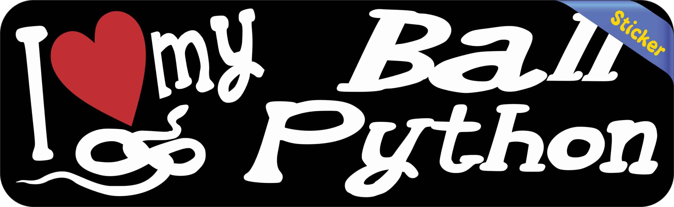 10in x 3in I Love My Ball Python Bumper Sticker Vinyl Truck Window Decal