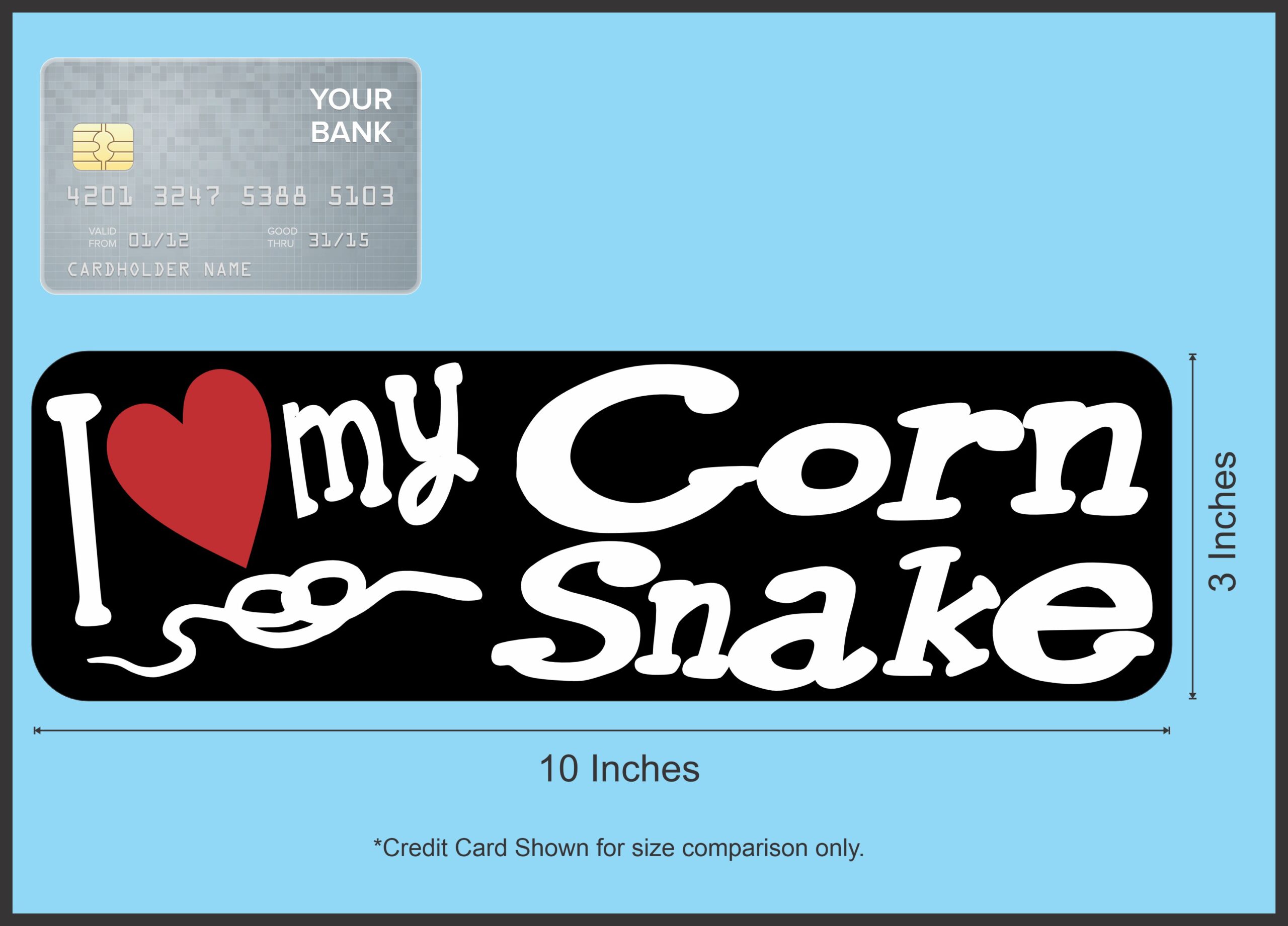 10in x 3in I Love My Corn Snake Magnet Car Door Magnetic Truck Pet Magnets
