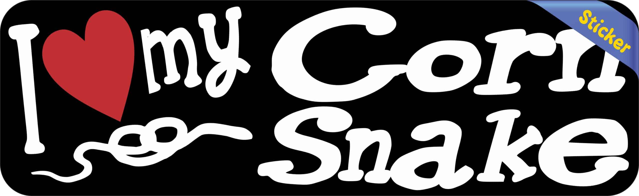 10in x 3in I Love My Corn Snake Bumper Sticker Vinyl Truck Window Decal