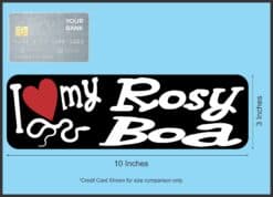 10in x 3in I Love My Rosy Boa Bumper Sticker Vinyl Truck Window Animal Decal