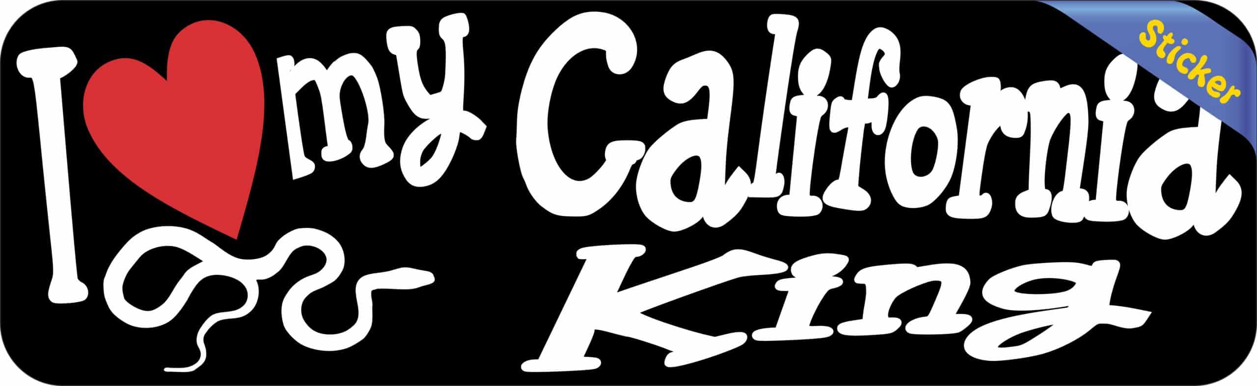 10in x 3in I Love My California King Snake Bumper Sticker Vinyl Window Decal