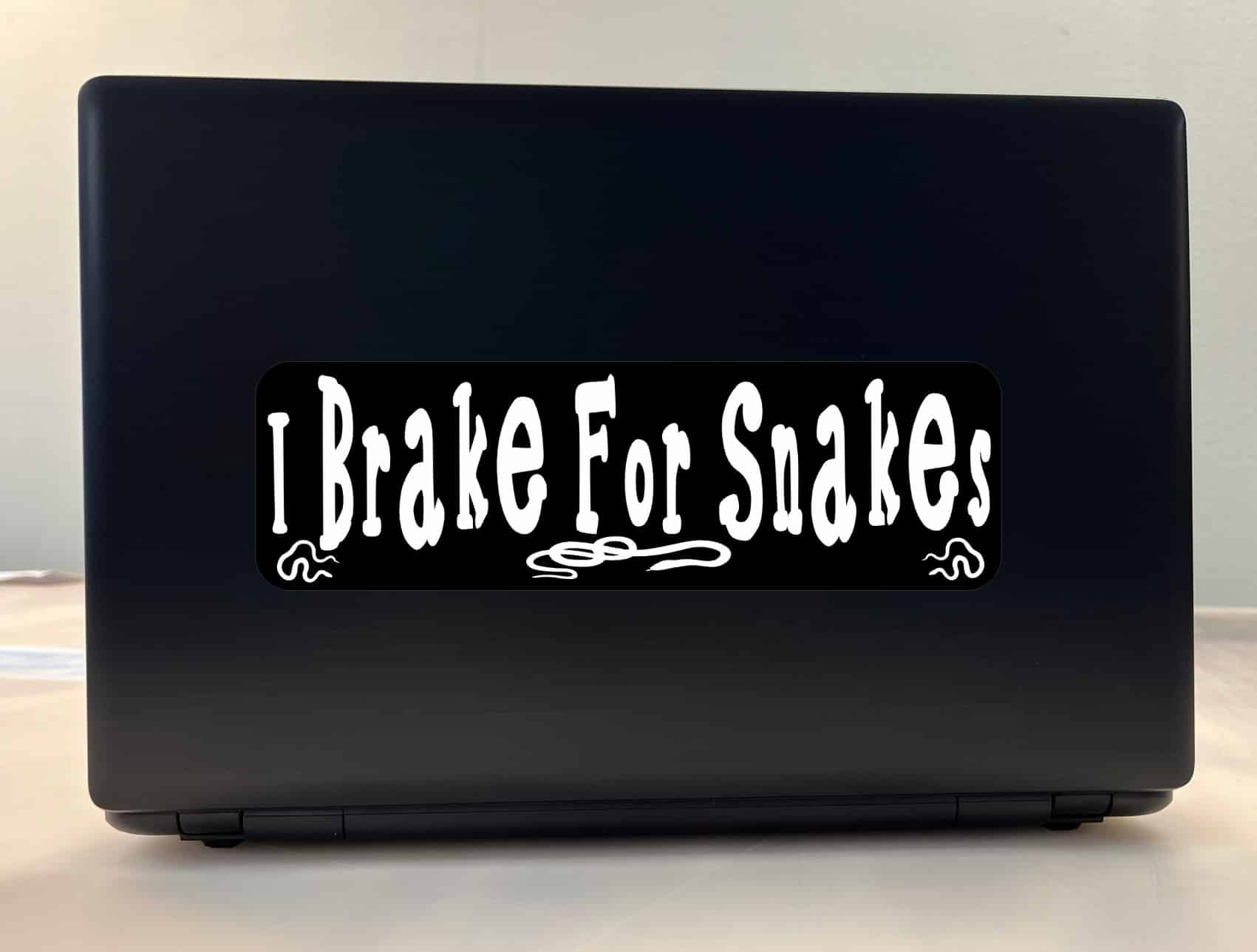 10in x 3in I Brake For Snakes Bumper Sticker Vinyl Truck Window Pet Decal