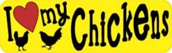 10in x 3in I Love My Chickens Bumper Sticker Vinyl Truck Window Car Decal