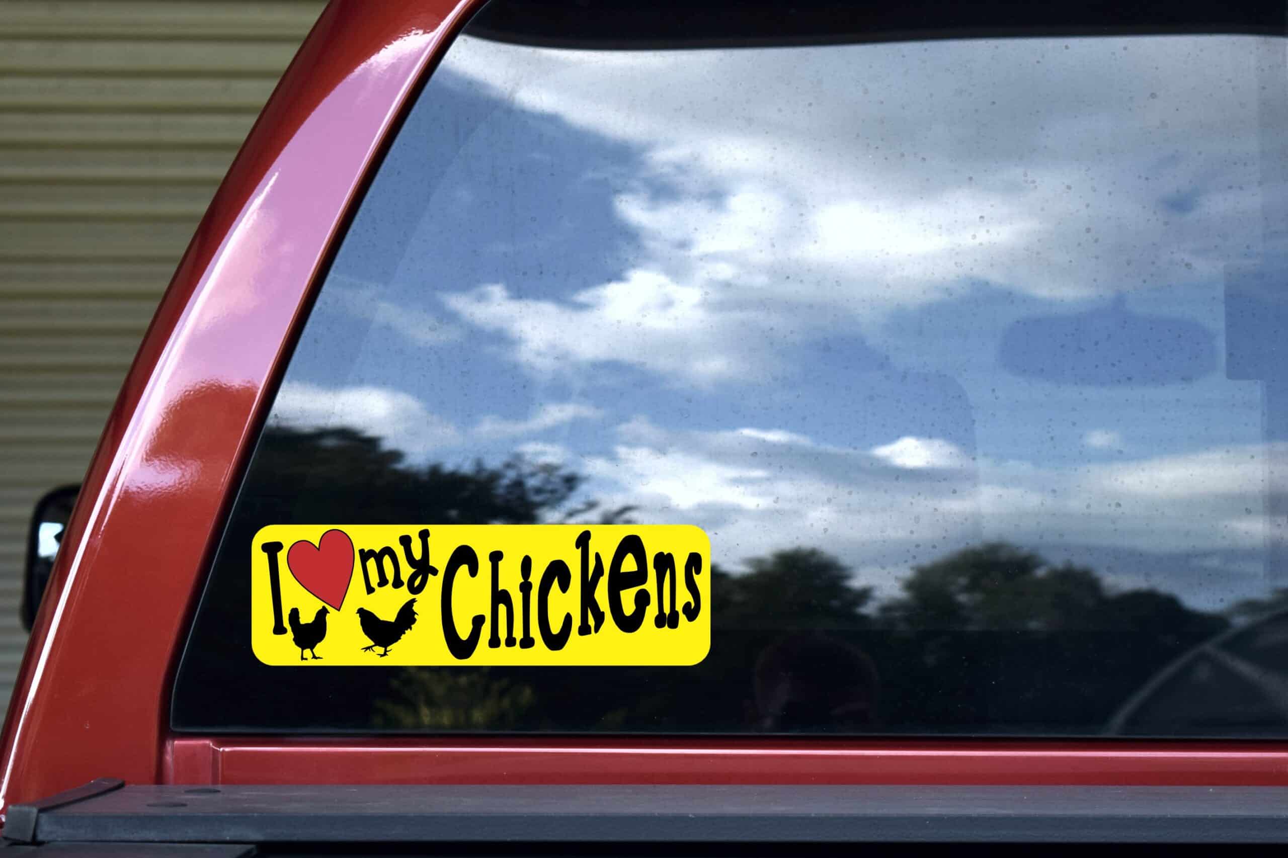 10in x 3in I Love My Chickens Bumper Sticker Vinyl Truck Window Car Decal