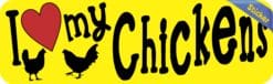 10in x 3in I Love My Chickens Bumper Sticker Vinyl Truck Window Car Decal