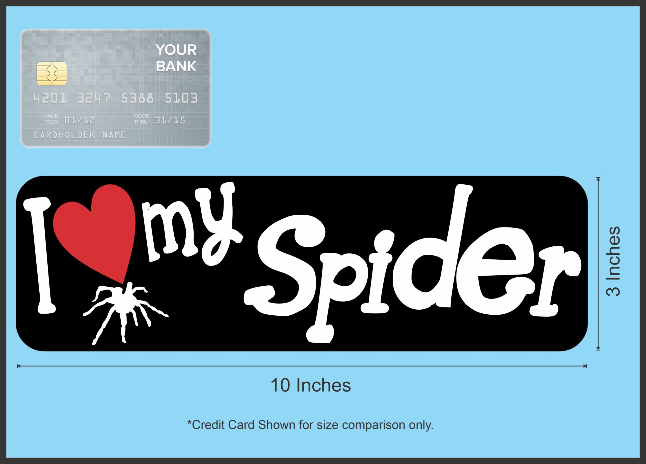 10in x 3in I Love My Spider Magnet Car Door Magnetic Truck Magne