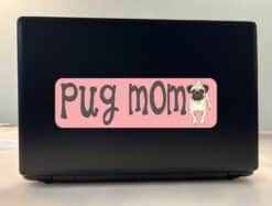 10in x 3in Pug Mom Bumper Sticker Vinyl Car Door Truck Window Dog Decal