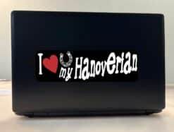 10in x 3in I Love My Hanoverian Bumper Sticker Vinyl Truck Window Decal Sign