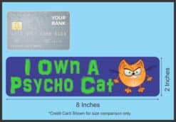 8in x 2in Psycho Cat Bumper Sticker Vinyl Window Decal Animal Stickers