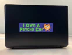 8in x 2in Psycho Cat Bumper Sticker Vinyl Window Decal Animal Stickers