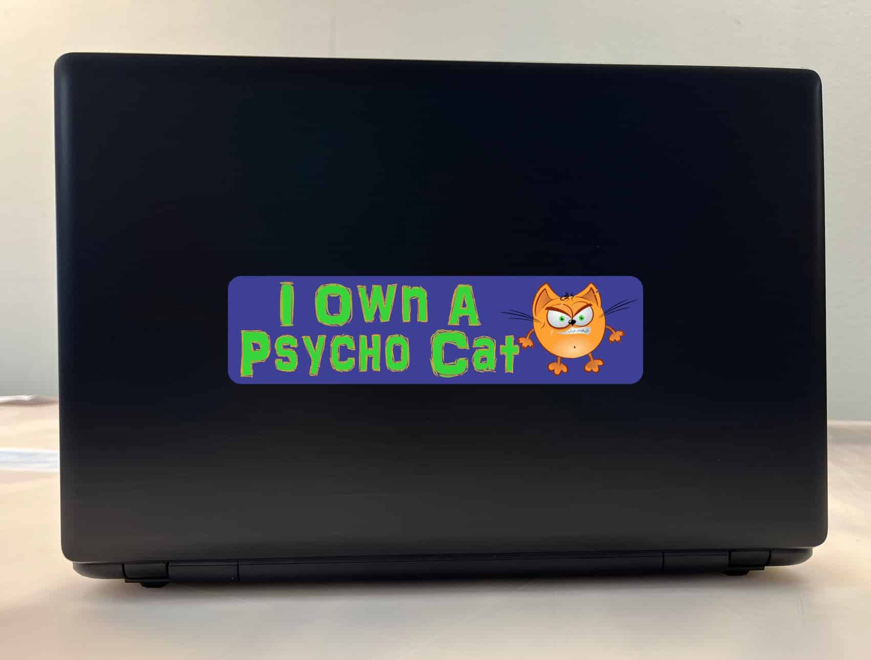 8in x 2in Psycho Cat Bumper Sticker Vinyl Window Decal Animal Stickers