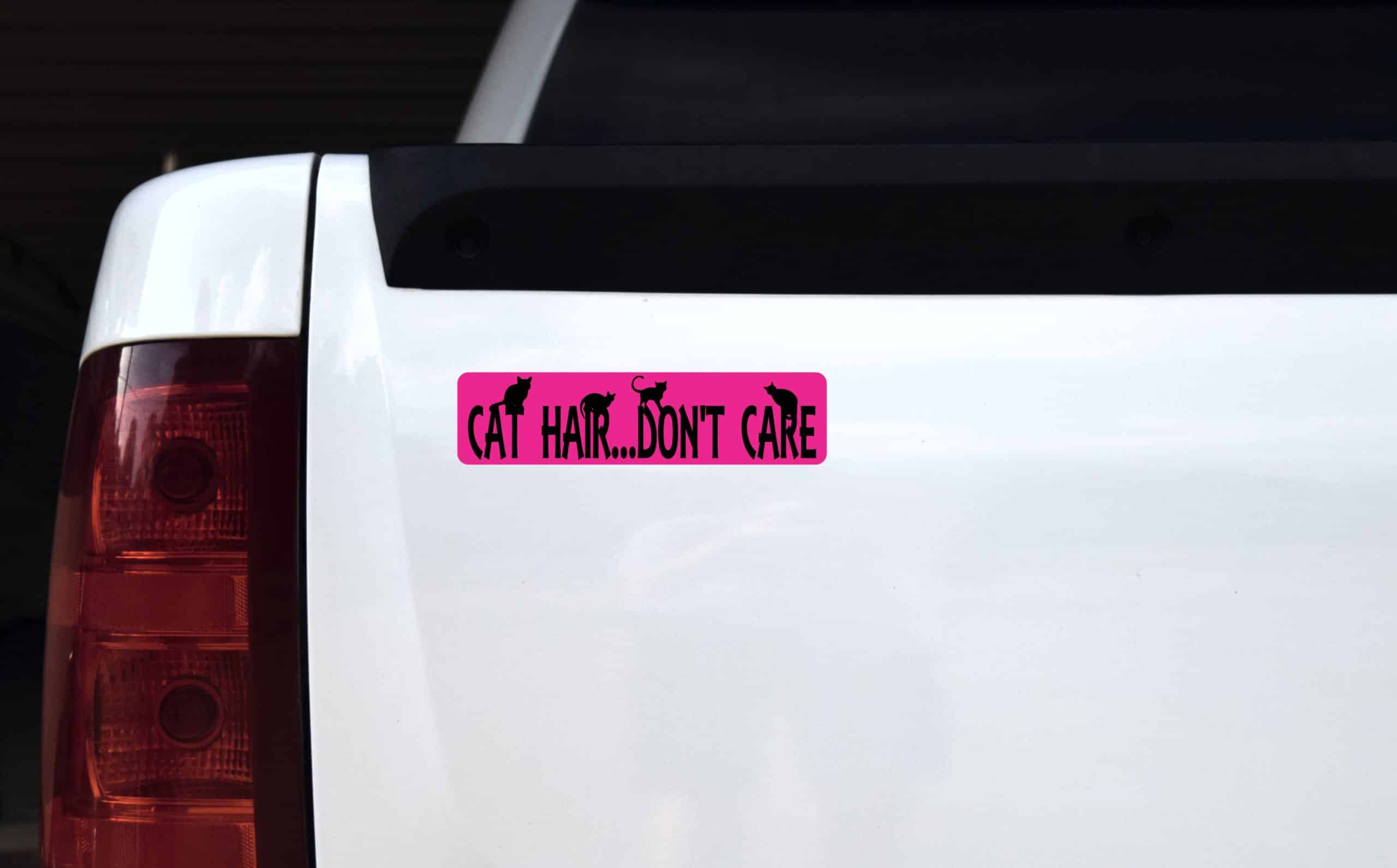 8in x 2in Cat Hair Don't Care Magnet Magnetic Truck Magnets Animal - Image 3