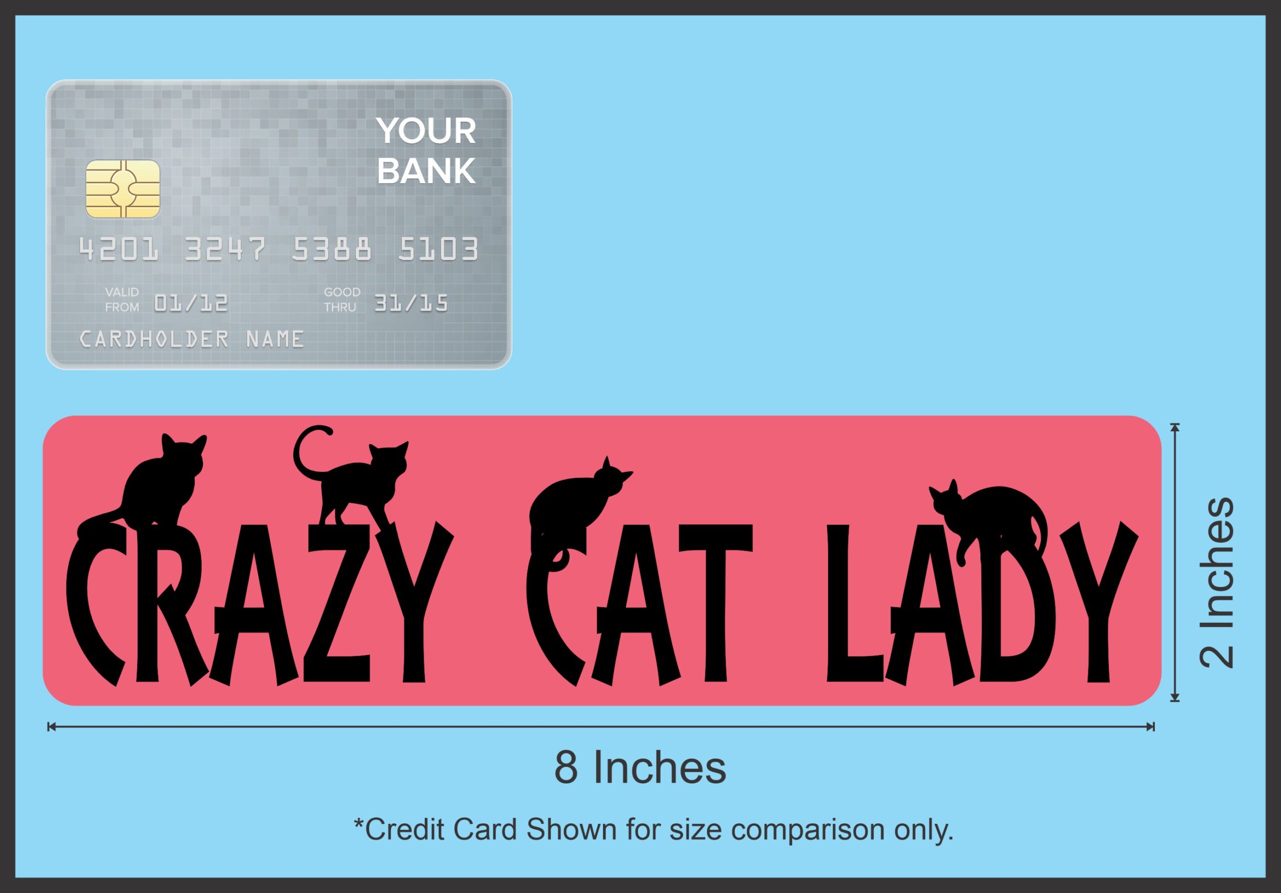 8in x 2in Crazy Cat Lady Magnet Magnetic Truck Cats Magnets Animal