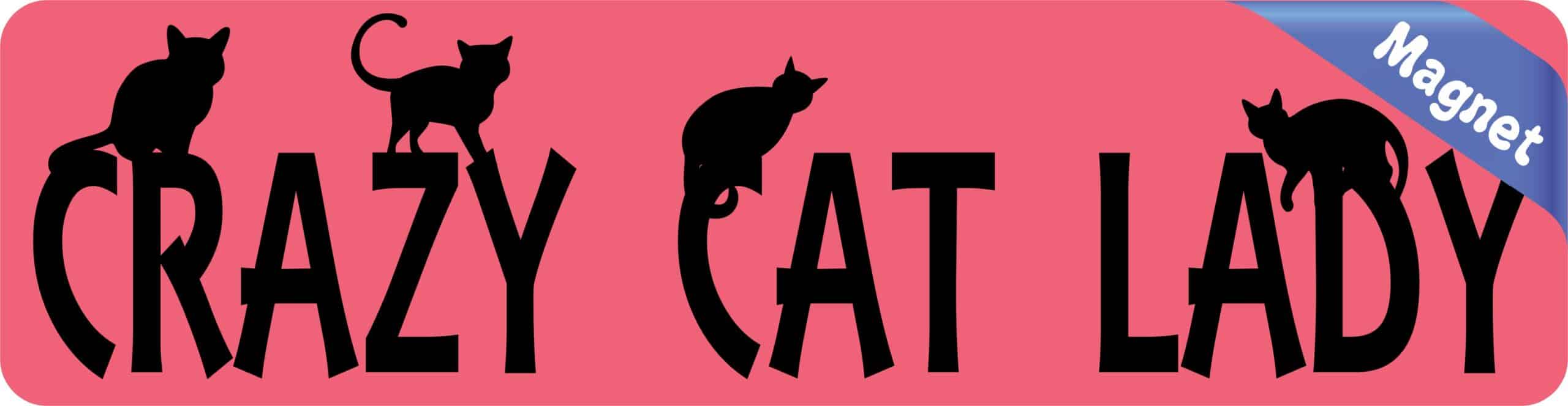 8in x 2in Crazy Cat Lady Magnet Magnetic Truck Cats Magnets Animal