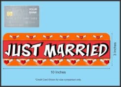 10in x 3in Just Married Bumper Sticker Vinyl Decal Wedding Car S