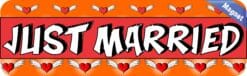 10in x 3in Just Married Magnet Car Window Truck Door Magnetic