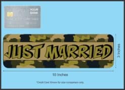 10in x 3in Camouflage Just Married Bumper Sticker Vinyl Decal Ca