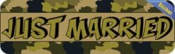 10in x 3in Camouflage Just Married Bumper Sticker Vinyl Decal Ca