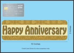 10in x 3in Gold Happy Anniversary Bumper Sticker Vinyl Decal Car Stickers
