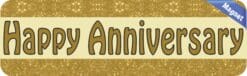 10in x 3in Gold Happy Anniversary Magnet Car Magnetic Truck