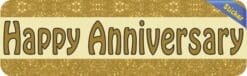 10in x 3in Gold Happy Anniversary Bumper Sticker Vinyl Decal Car Stickers