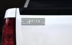 10in x 3in Silver Just Married Bumper Sticker Vinyl Decal Car Stickers