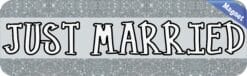 10in x 3in Silver Just Married Magnet  Car Window Magnetic