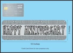 10in x 3in Silver Happy Anniversary Bumper Sticker Vinyl Decal Car Decals