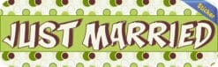 10in x 3in Polka Dot Just Married Bumper Sticker Vinyl Decal Car