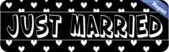 10in x 3in Hearts Just Married Magnet  Car Window