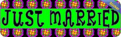 10in x 3in Just Married Bumper Sticker Vinyl Decal Stickers Car Decals