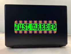 10in x 3in Just Married Bumper Sticker Vinyl Decal Stickers Car Decals