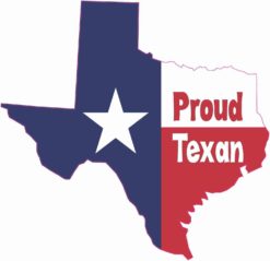 Proud Texan Texas Flag decal