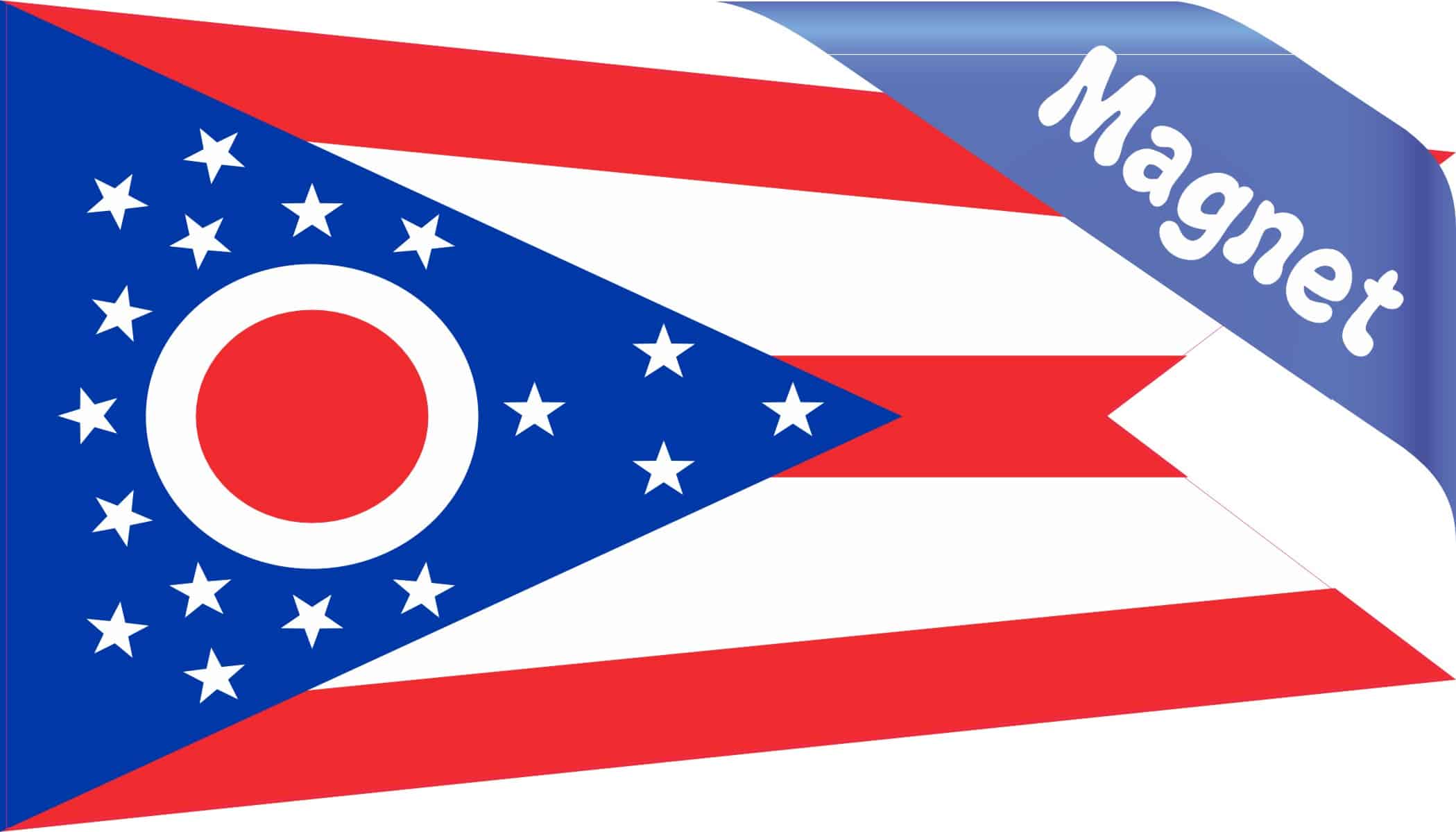 3.5in x 2in Ohio State Flag Magnet Bumper Vinyl Car Magnetic Si - Image 2