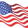 Waving American Flag sticker