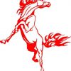 Red Rearing Horse bumper sticker