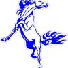 Blue Rearing Horse Sticker