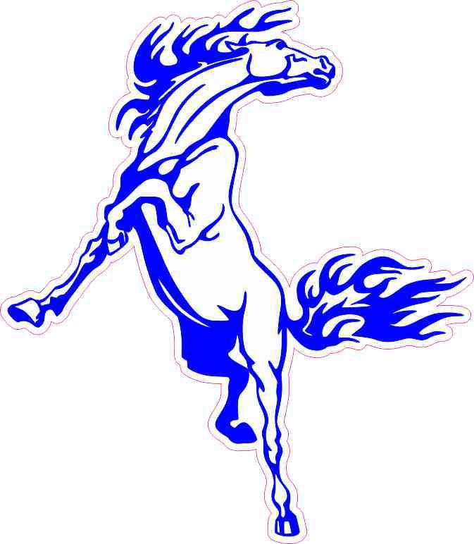 Blue Rearing Horse Sticker