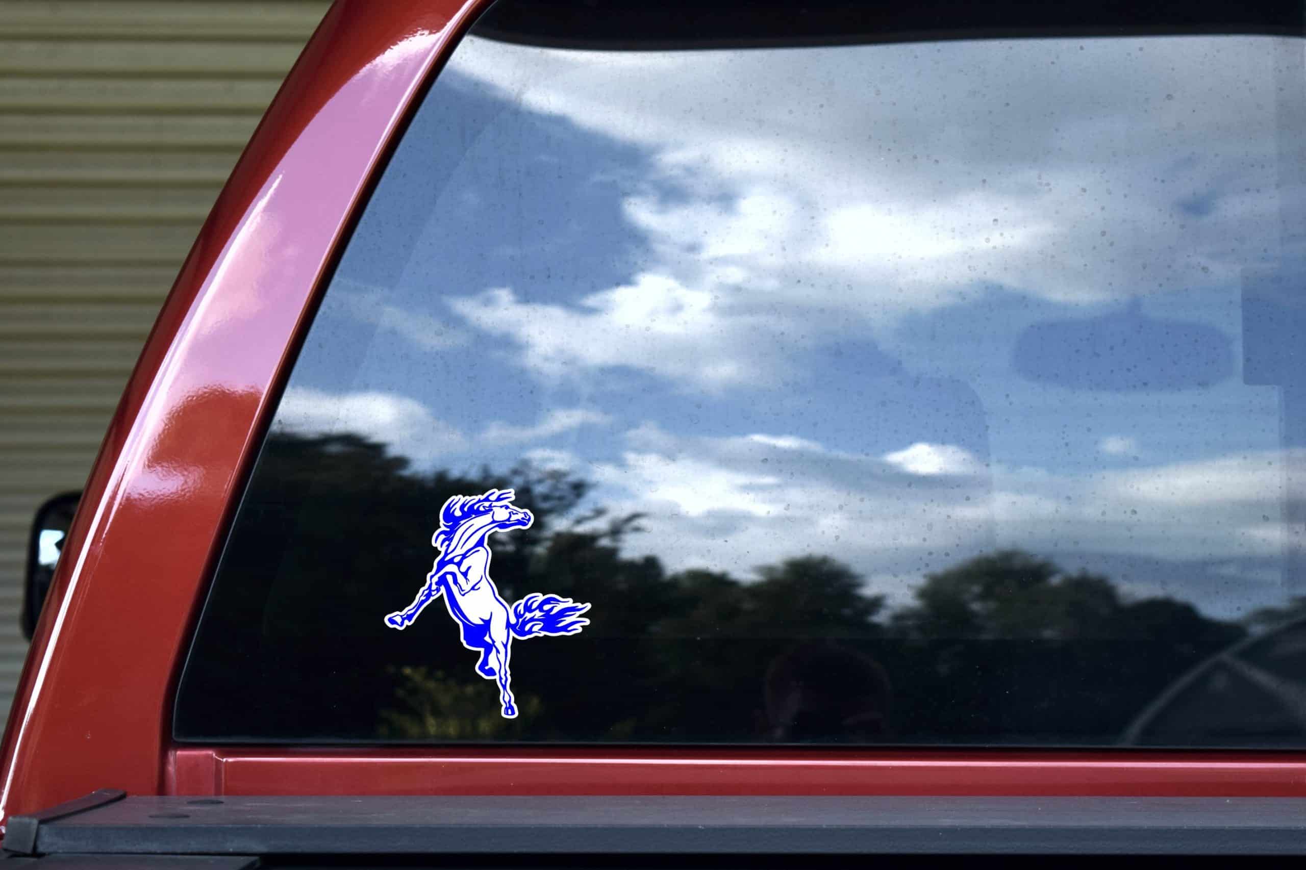 4.5in x 5in Blue Rearing Horse Sticker Vinyl Animal Bumper Decal Stickers - Image 5