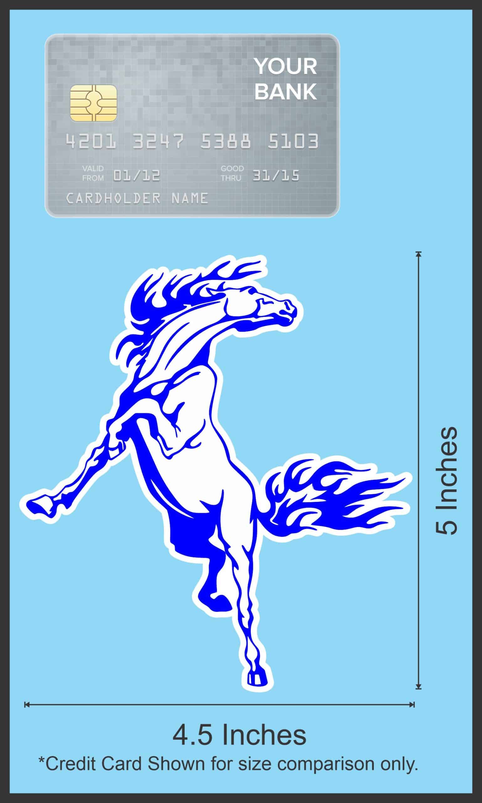 4.5in x 5in Blue Rearing Horse Sticker Vinyl Animal Bumper Decal Stickers - Image 6